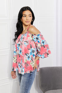 Thumbnail for Sew In Love Full Size Fresh Take  Floral Cold-Shoulder Top - SIZES S THRU 3XL - T - 1 COLOR -