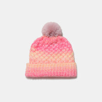 Thumbnail for Gradient Knit Hat with Pompom - T - 6 COLORS -