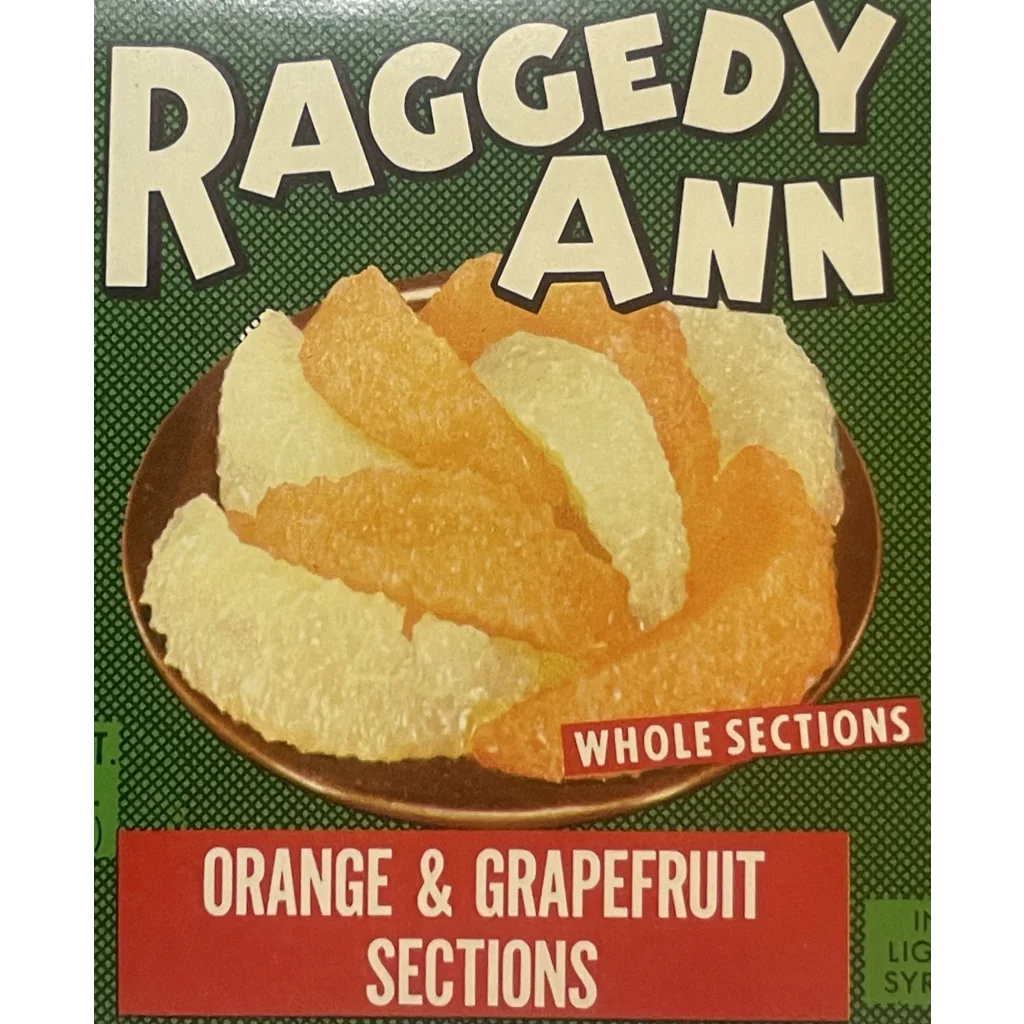 Vintage 1960s ⭐️ Raggedy Ann Can Label, Chicago, IL, American and Illinois Icon!