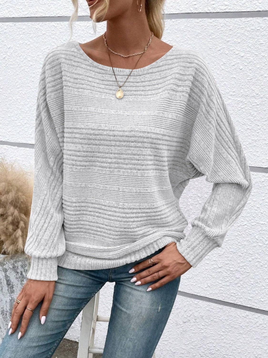 Round Neck Long Sleeve Top - T - 6 COLORS -