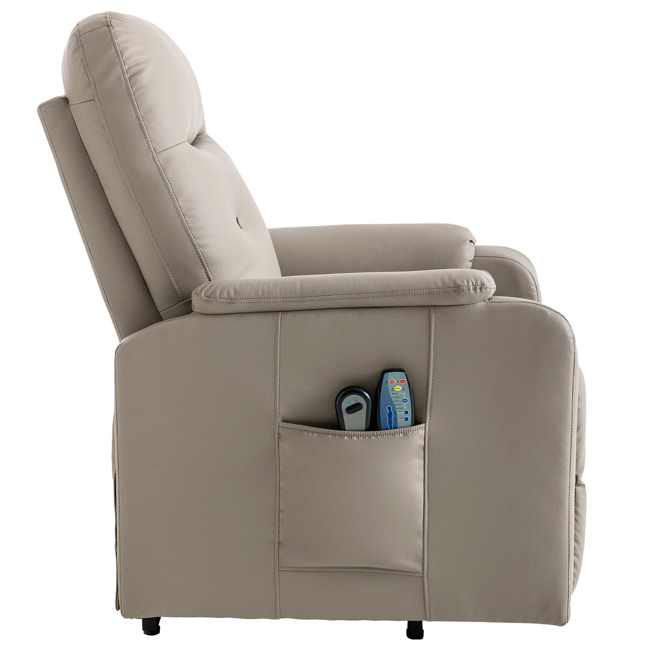 Massage Recliner Chair Electric Power Lift Chairs With Side Pocket, Adjustable Massage and Heating Function for Adults A