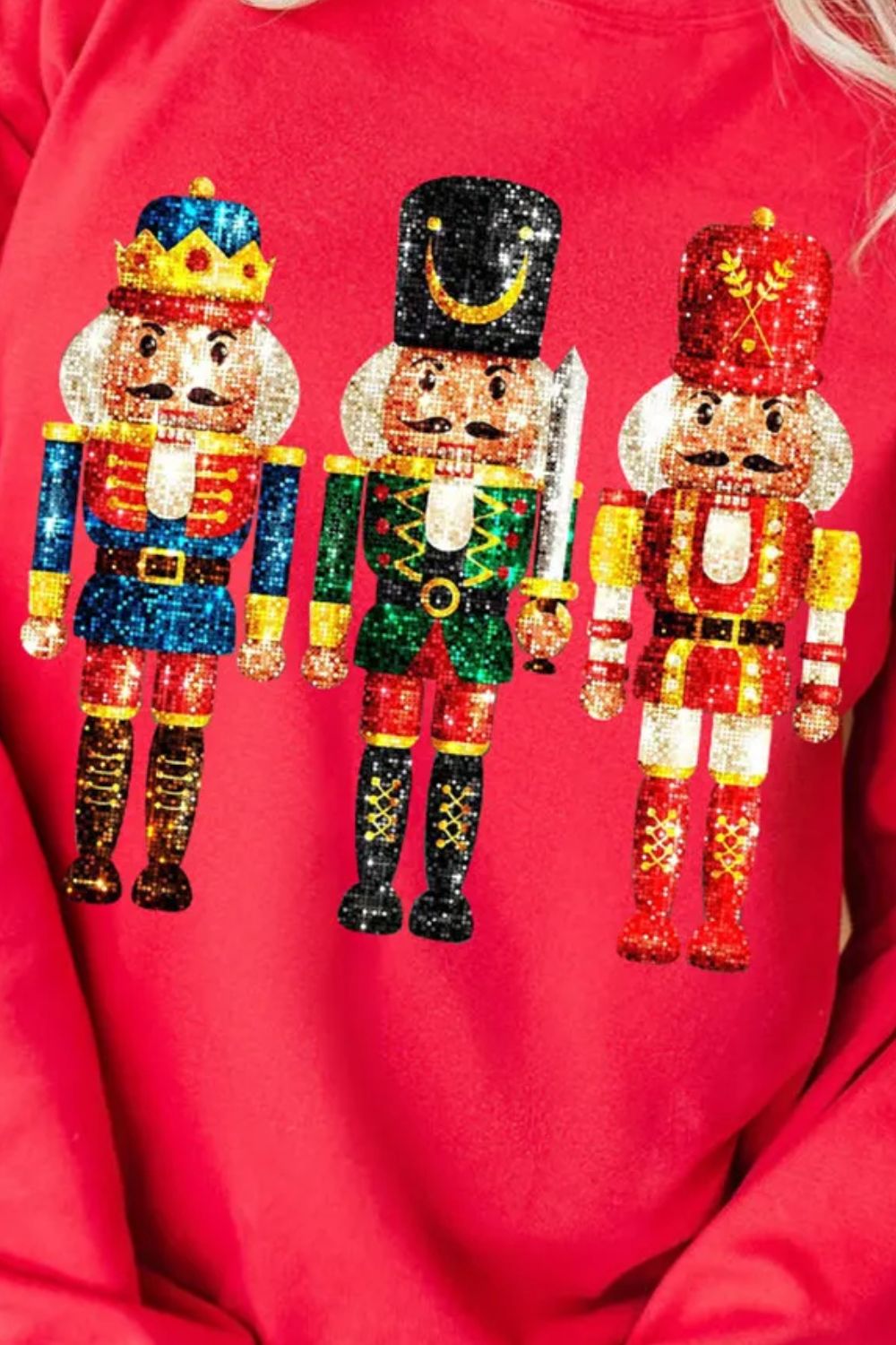 Nutcracker Round Neck Long Sleeve Sweatshirt - T - 1 COLOR -