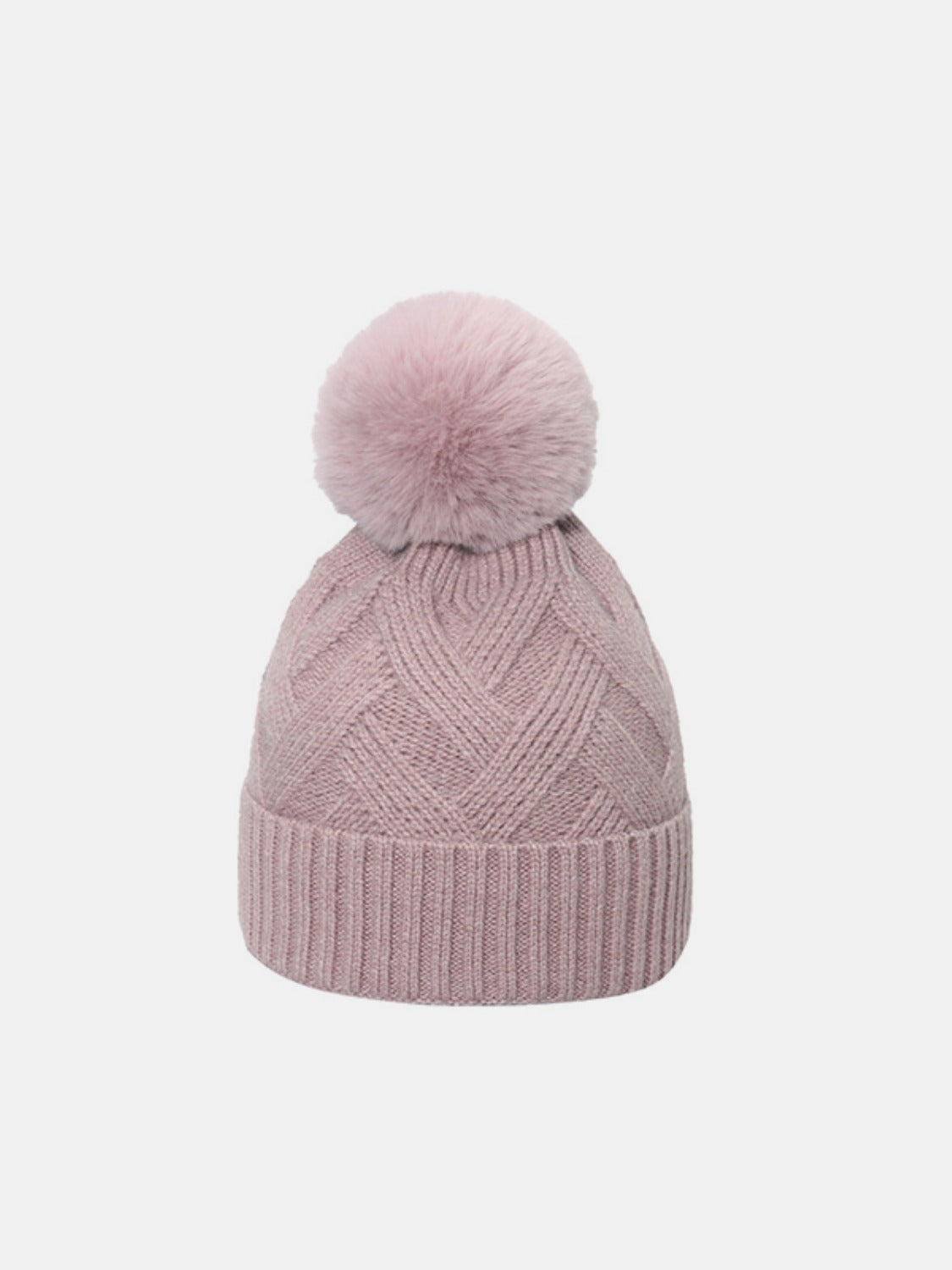 Roll Rim Hat with Pompom - T - 5 COLORS -