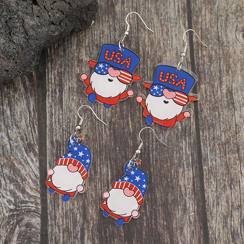 2 Pair Acrylic Gnome Earrings - 4 PCS. - T -