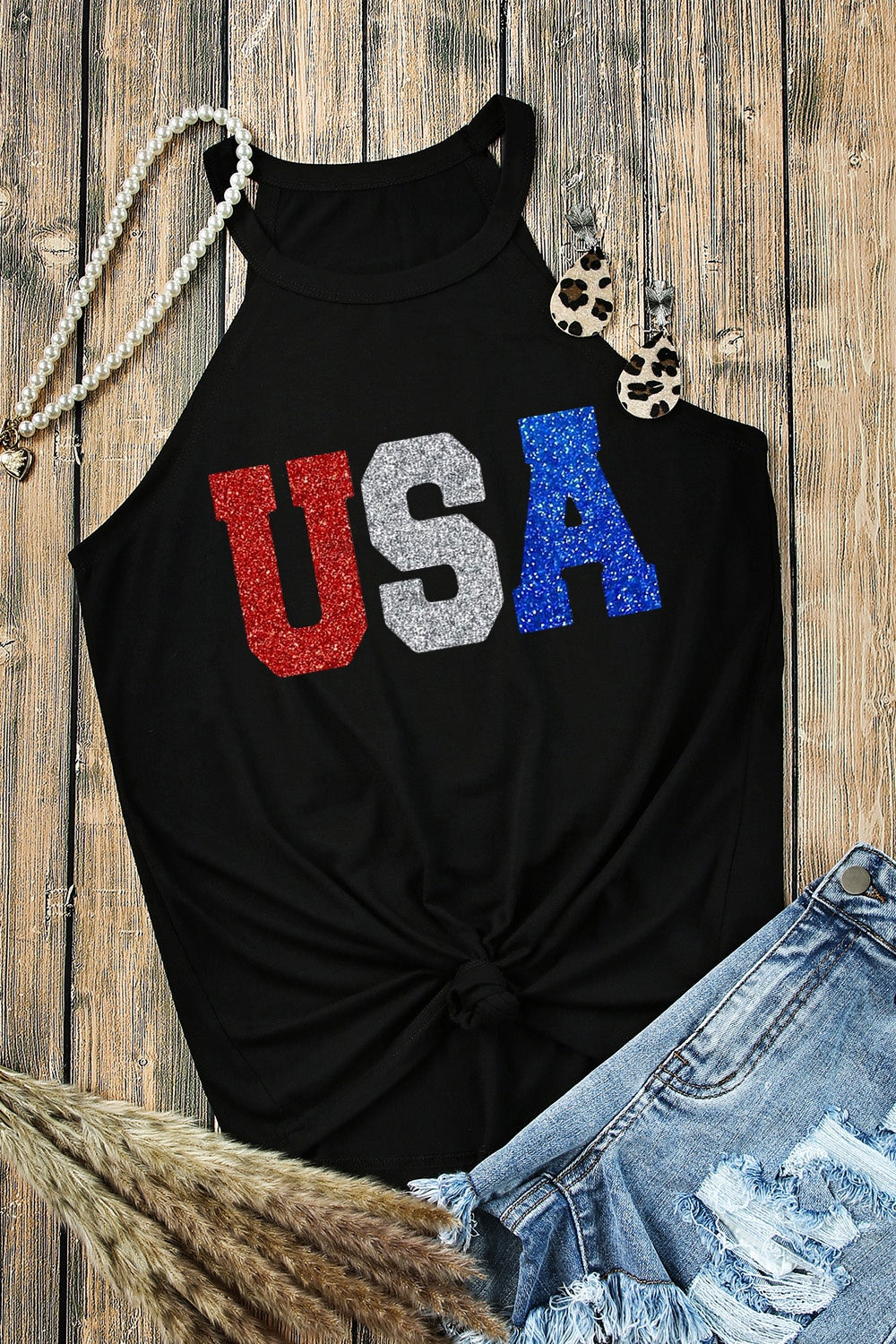 USA Grecian Neck Cami Tank - T - 1 COLOR -