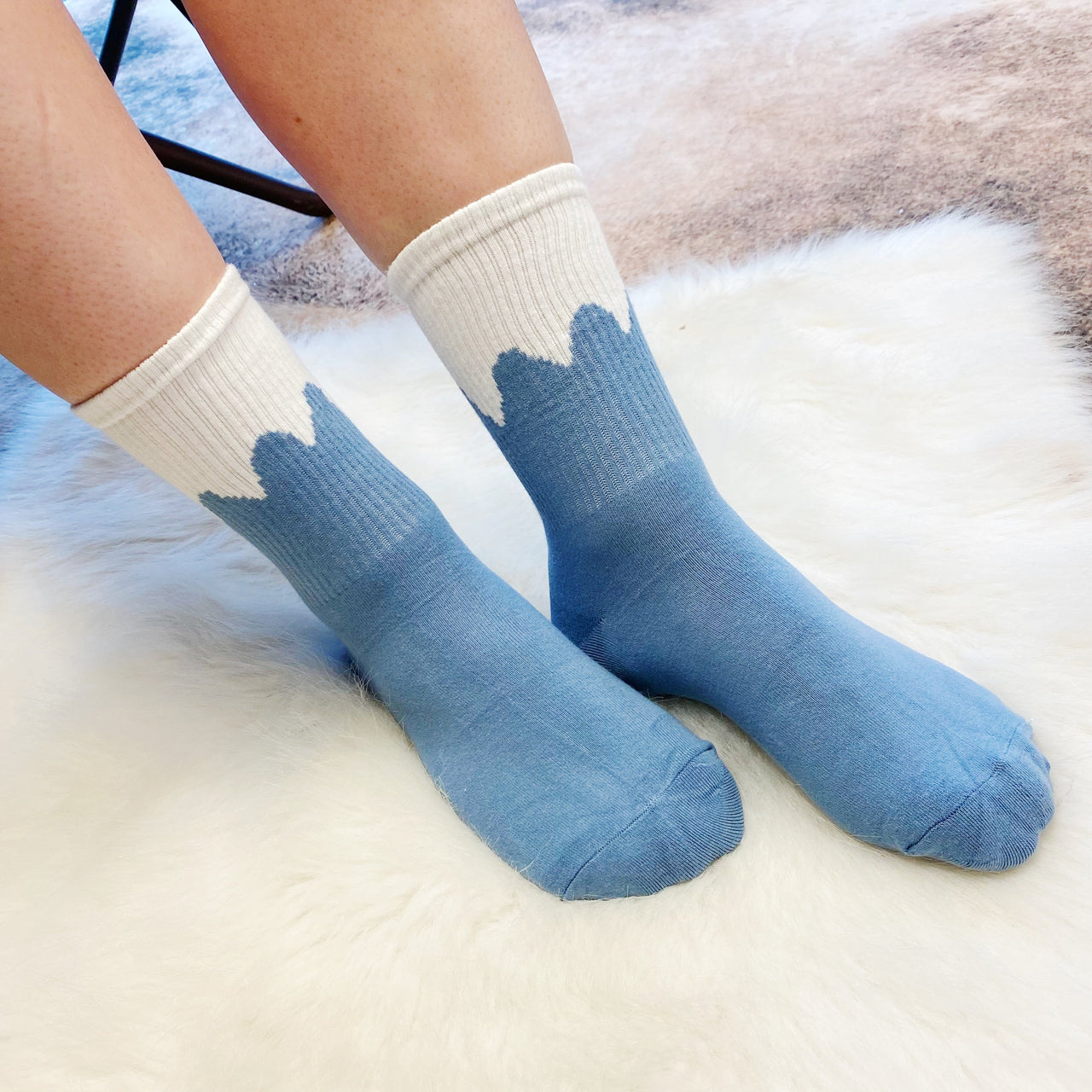 Trendy Pattern Trio Socks Set - 3 PAIRS -