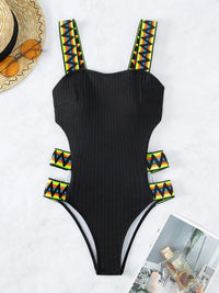 Thumbnail for Cutout Wide Strap One-Piece Swimwear - T - 2 COLORS -