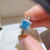 Thumbnail for 2 Carat Moissanite 925 Sterling Silver Square Shape Ring