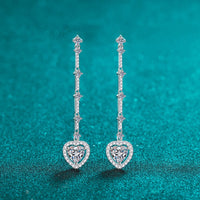 Thumbnail for 2 Carat Moissanite Zircon 925 Sterling Silver Heart Earrings