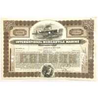 Thumbnail for Antique 1910s - 1920s Titanic International Mercantile Marine Stock Certificate - Brown