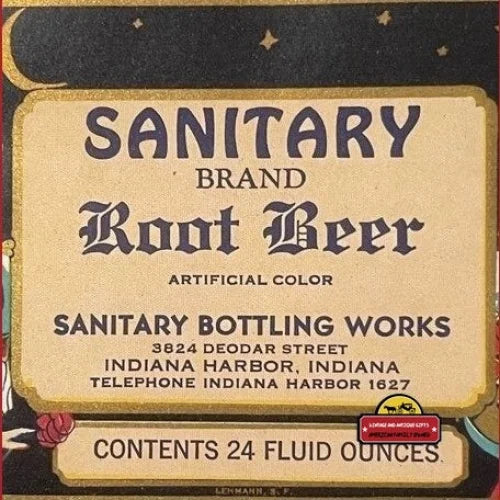 Antique Sanitary Root Beer Label, Indiana Harbor, In, Medieval Court Jester, Castles, Princess 1920s