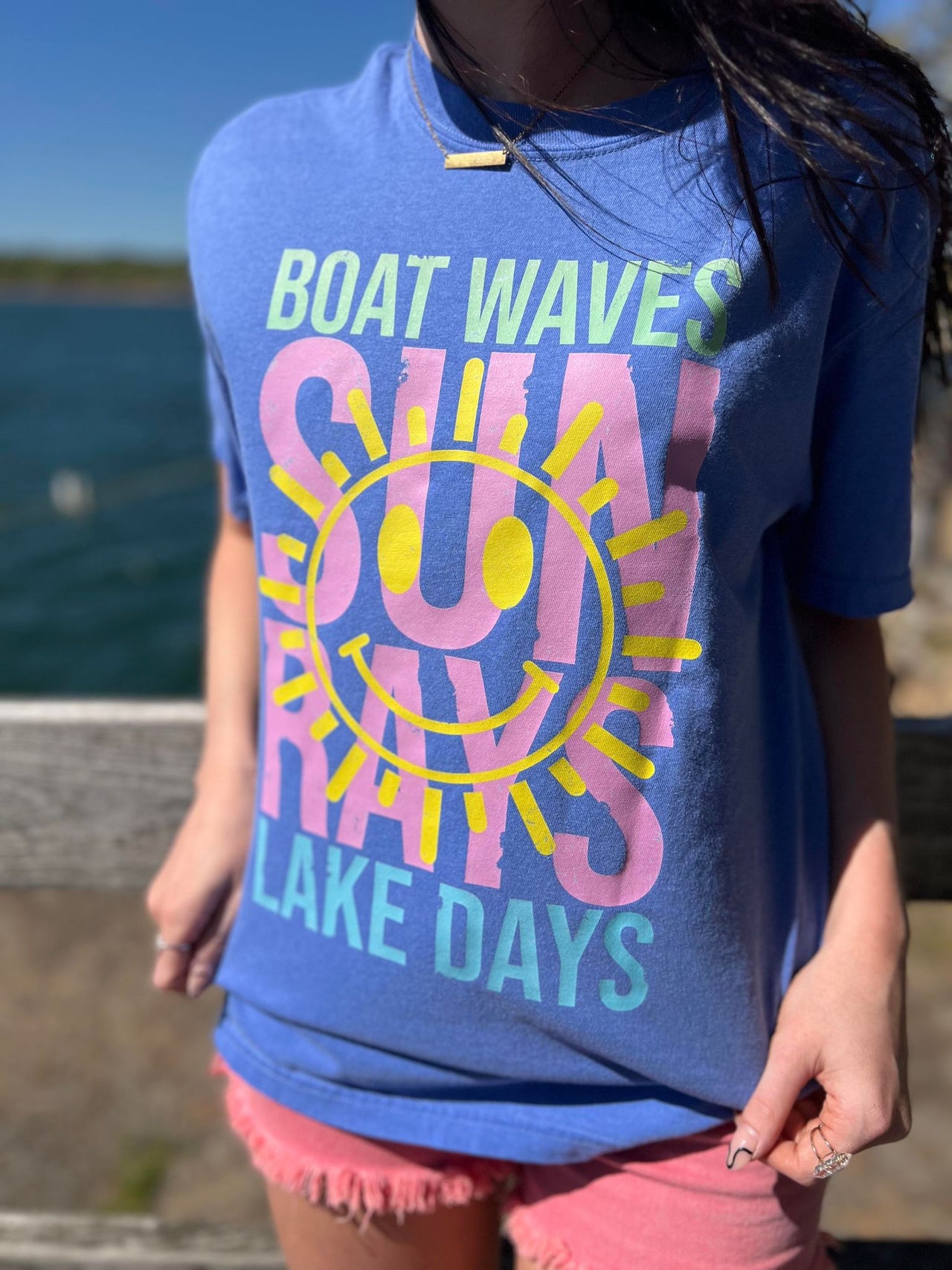 ASK - Boat Waves Sun Rays Lake Days Tee - 1 COLOR -