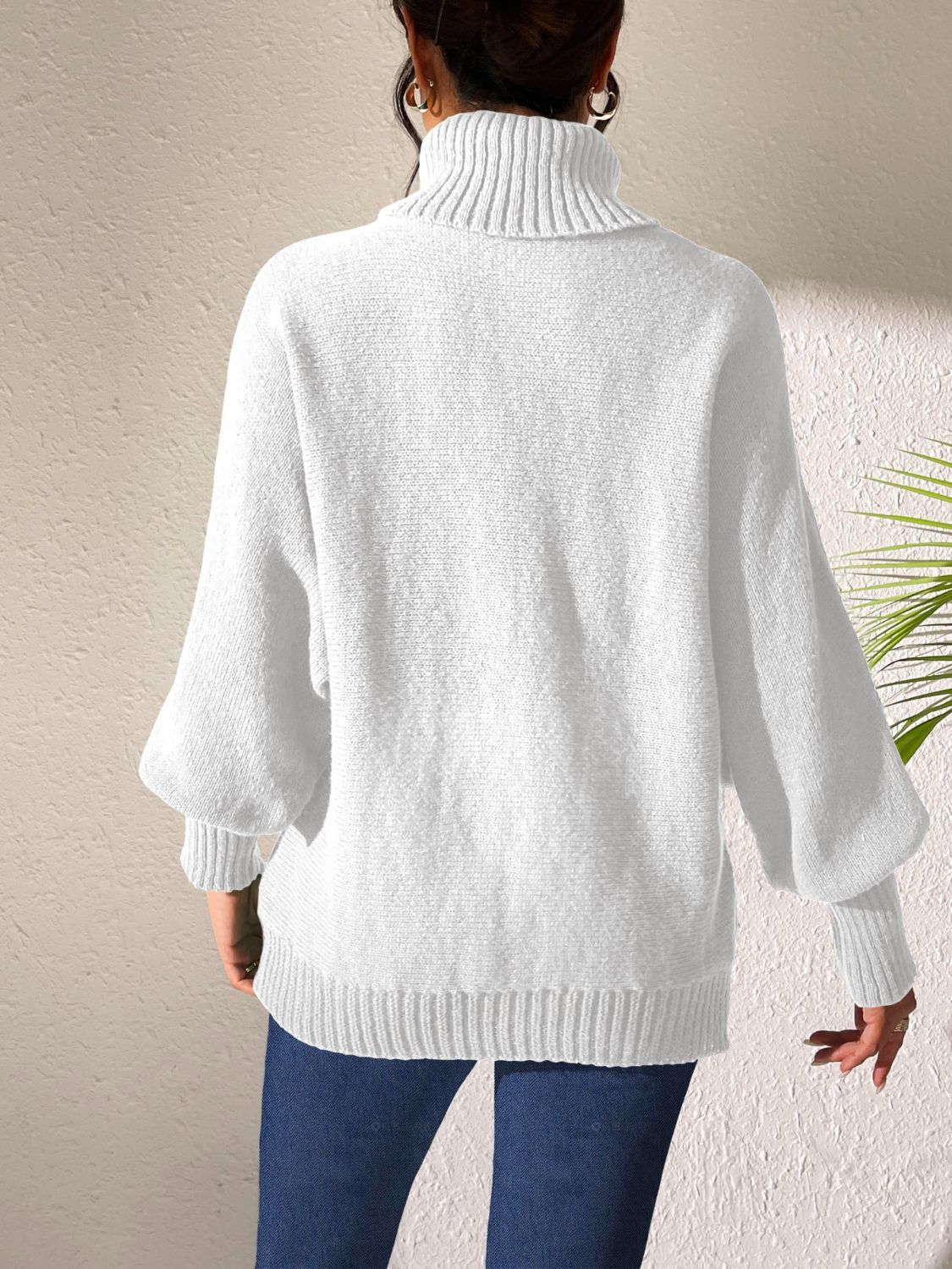 Heart Turtleneck Long Sleeve Sweater - T - 4 COLORS -