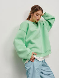 Thumbnail for Oversize Round Neck Dropped Shoulder Sweatshirt - T - 10 COLORS -