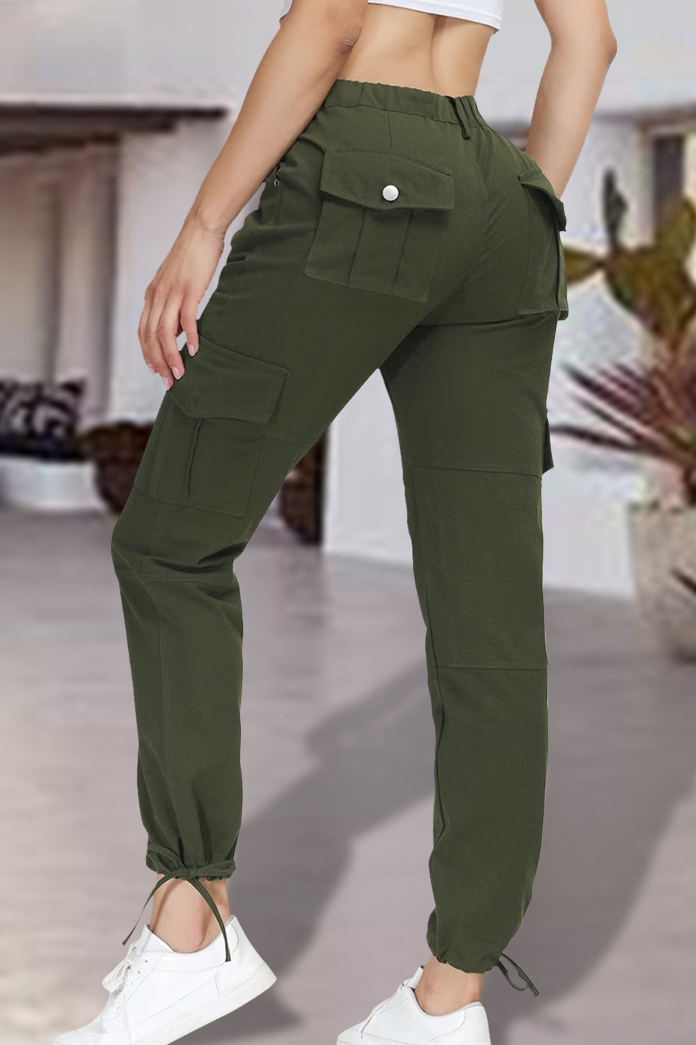 Full Size High Waist Pants with Pockets - T - 3 COLORS -