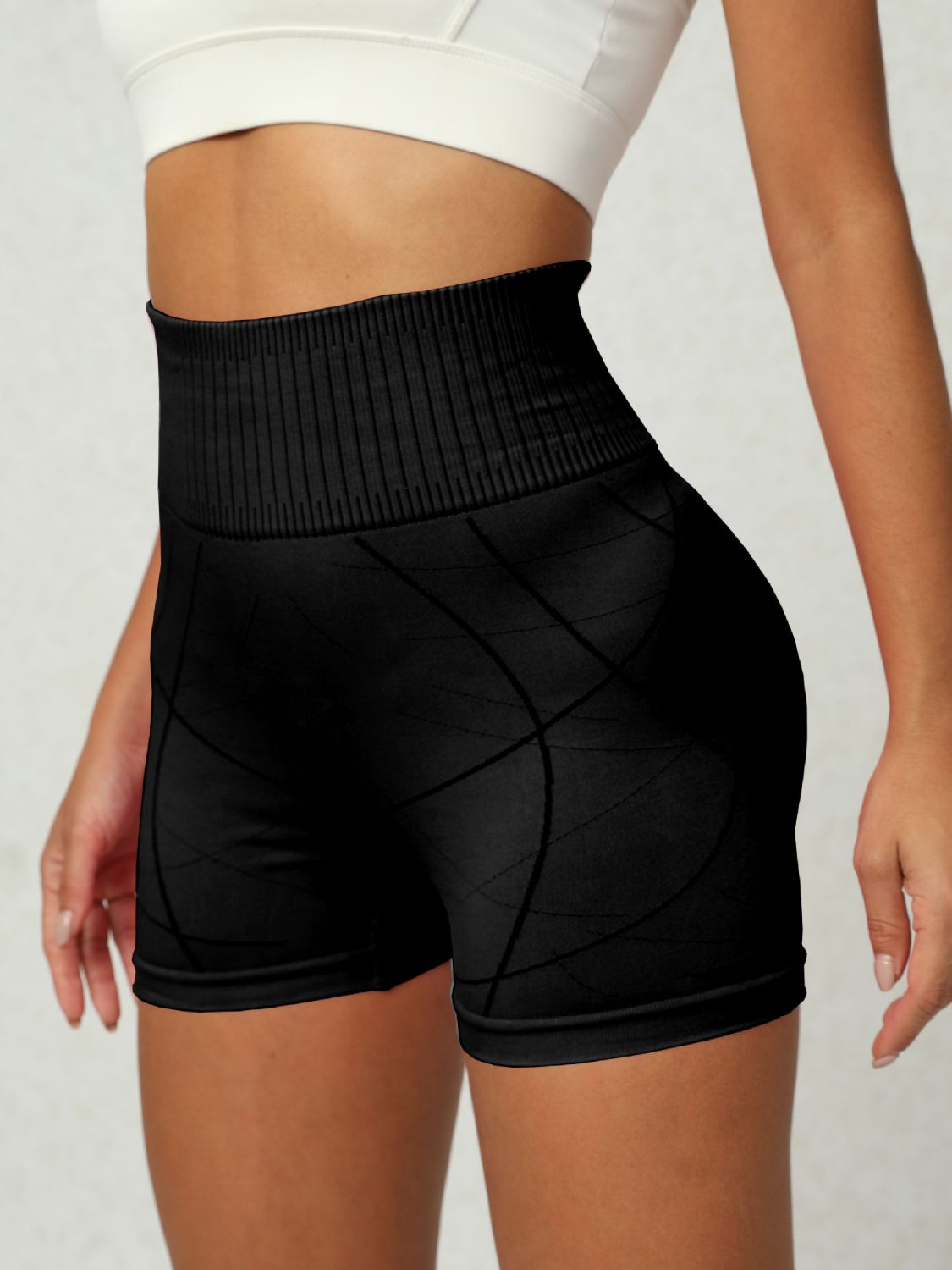 High Waist Active Shorts - 3 SIZES - T - 4 COLORS -