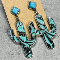 Thumbnail for Turquoise Cactus Earrings - T - 4 COLORS -