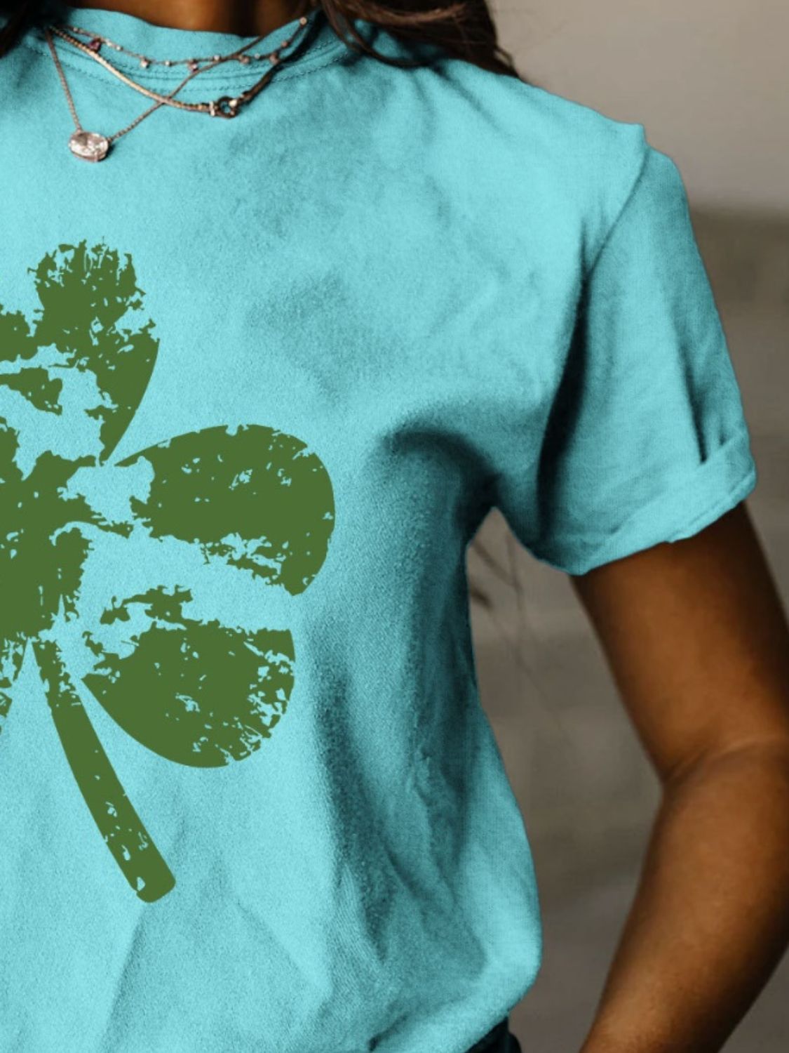 Full Size Lucky Clover Round Neck Short Sleeve T-Shirt - T - 11 COLORS -