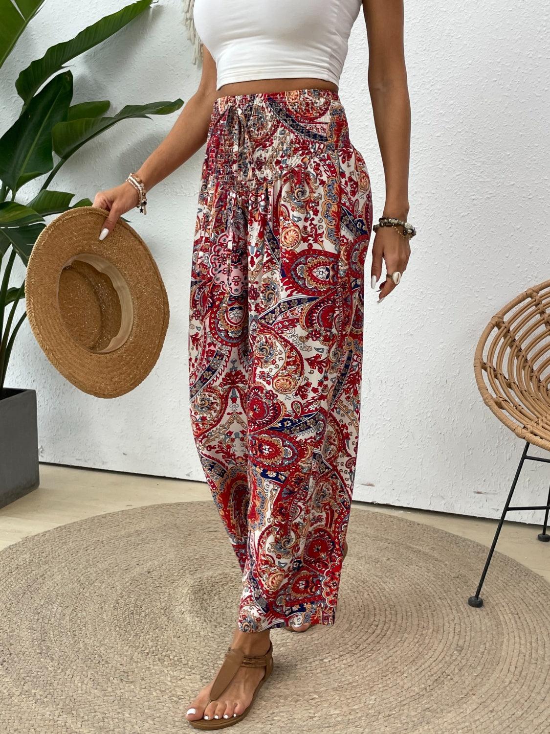 Printed Wide Leg Pants - Beach or Everday - T - 5 COLORS -