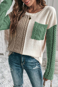 Thumbnail for Double Take Full Size Color Block Drop Shoulder Sweater - 3 SIZE COMBOS - T - 2 COLORS