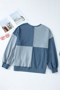 Thumbnail for Contrast Half Button Long Sleeve Sweatshirt - T - 7 COLORS -