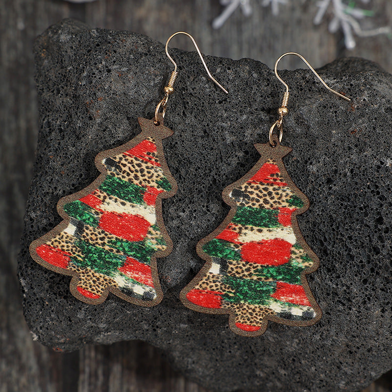 Christmas Tree Faux Leather Earrings - T - 2 COLORS -