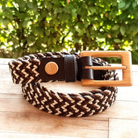 Thumbnail for Wood Belt - Luxury Women's Braided Cotton Wood Belt Yellowstone Brave -