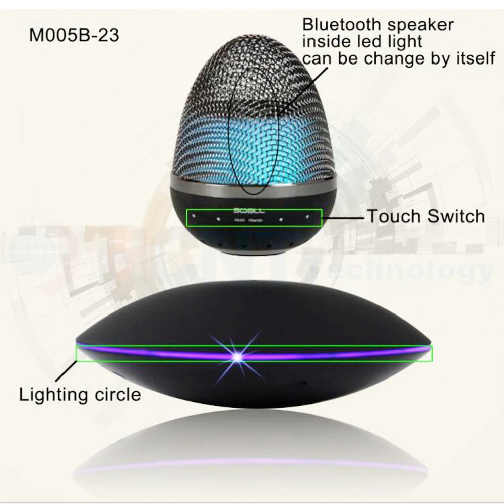 NEW LED Night Light Levitating Air Bluetooth Audio Rotation Magnetic Suspension Floating Lamp for Bedroom, Home  - [8-17 DAY DELIVERY] - 2 COLORS -