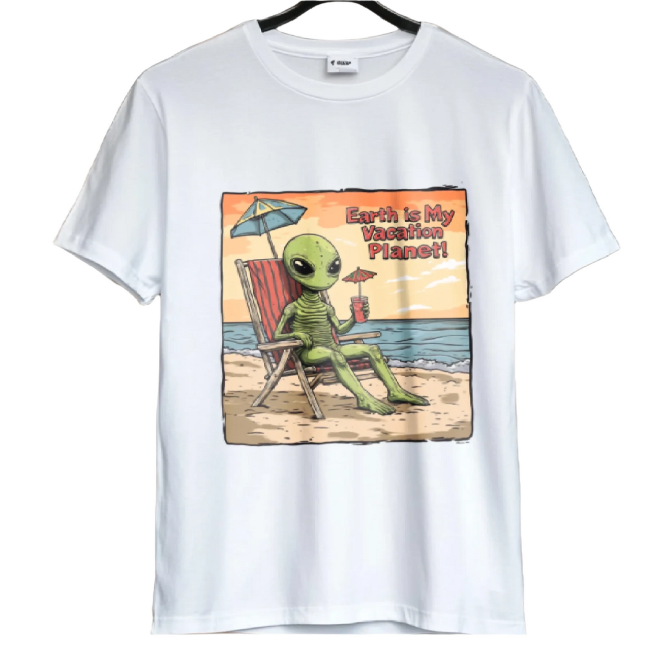 Earth Is My Vacation Planet Alien Tee, Alien Vacation T-Shirt - 2 COLORS -