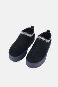 Thumbnail for Weeboo Platform Embroidered Trim Slip-On Booties - T - 1 COLOR -