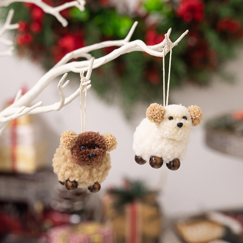 2-Piece Fuzzy Puppy Hanging Ornaments - [5-10 DAY DELIVERY] - 2.8"L X 2"W - SOLD AS SET - 2 PCS. - T - 2 TYPES -