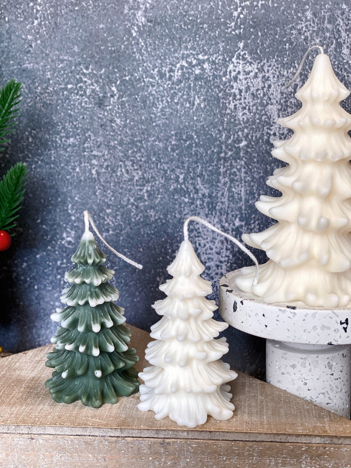 Christmas Tree Candles - Cedar Trees Holiday Decor - 4 STYLES - 4 FRAGRENCES -