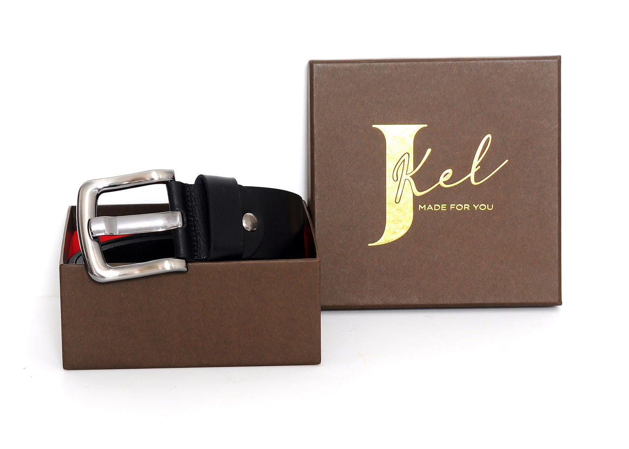 Jkel - Efes Black Veg Tanned Leather Men Belt -