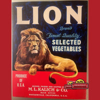 Thumbnail for Antique Vintage Lion Crate Label 1930s, Watsonville, Ca, King of the Jungle!