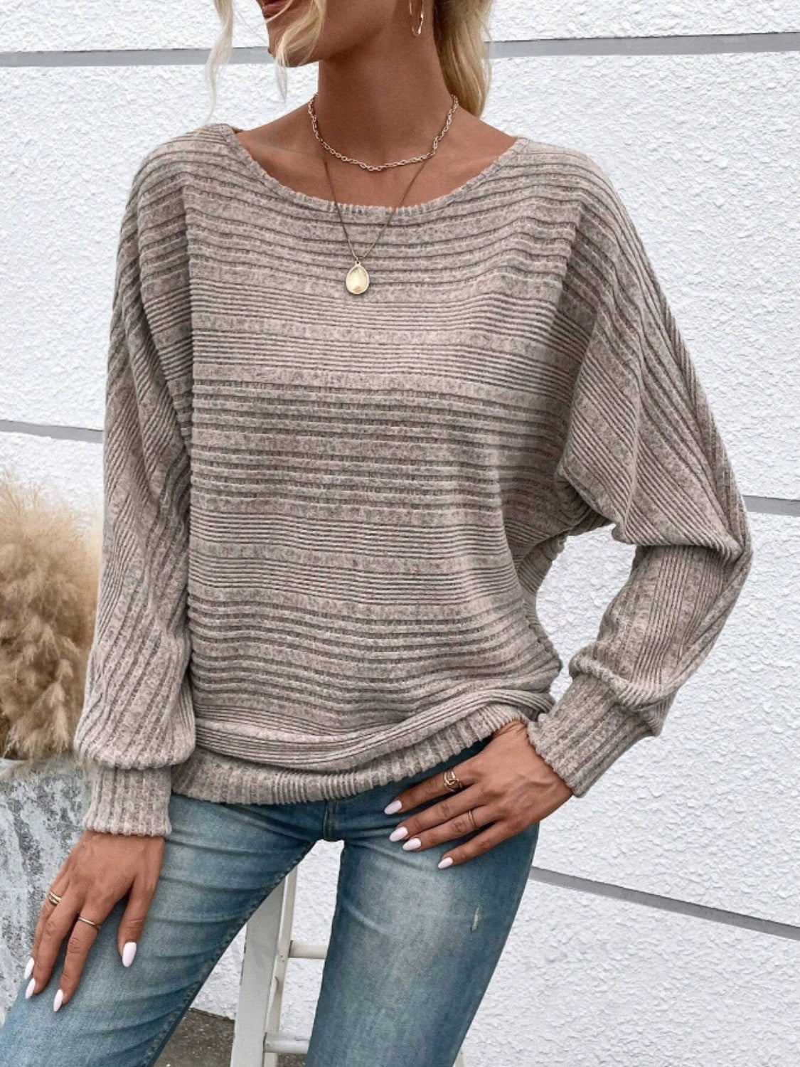 Round Neck Long Sleeve Top - T - 6 COLORS -