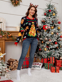 Thumbnail for Christmas Round Neck Long Sleeve Sweater - T - 1 COLOR -