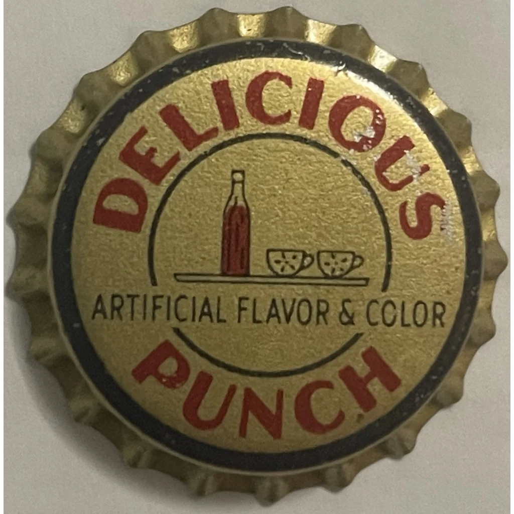 Rare 1930s - 1940s Delicious Punch Cork Bottle Cap, Marvern, AR