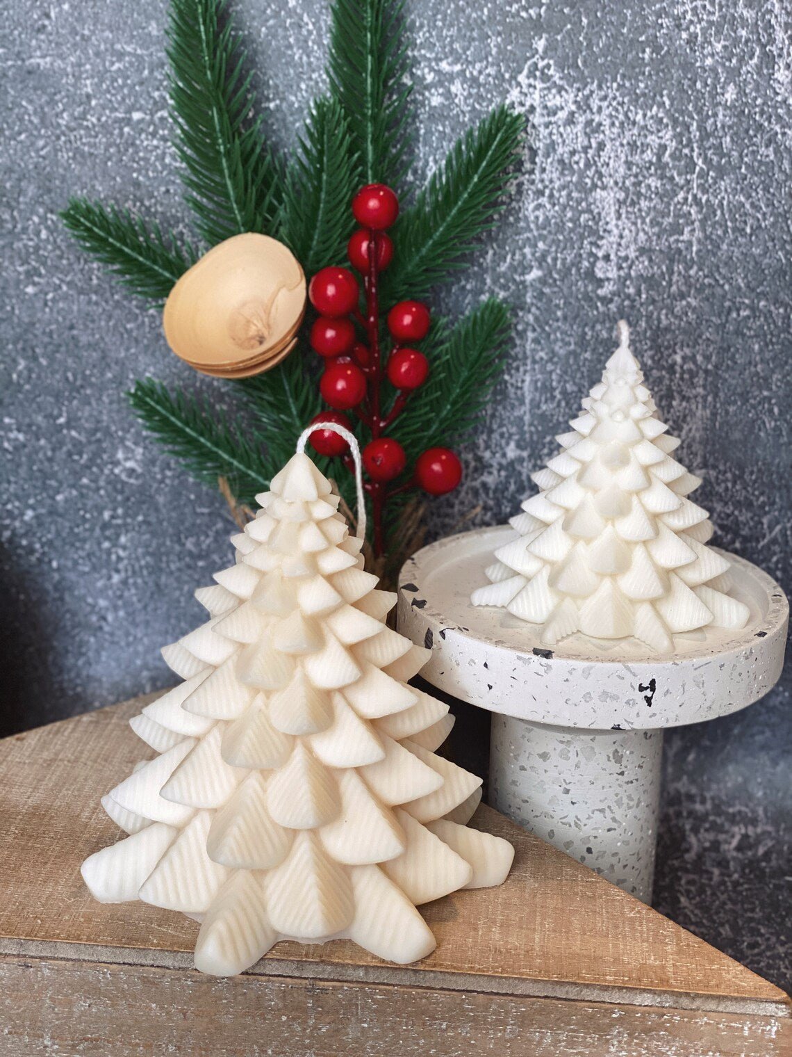 Christmas Tree Candles - Fir Trees Holiday Decor - 4 STYLES - 4 FRAGRENCES -