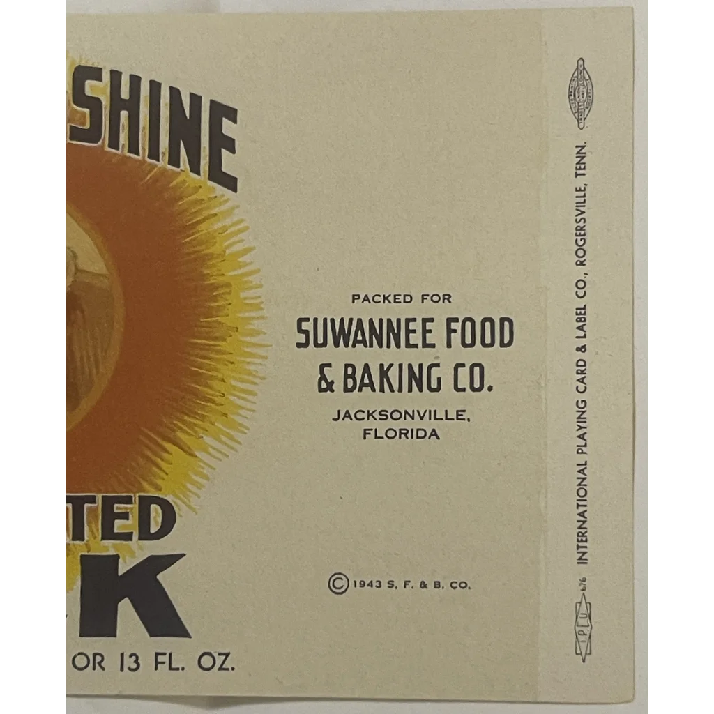 Very Rare 🐮 Antique Vintage 1920s Land of Sunshine 🥛 Label, Jacksonville, FL