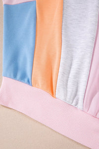 Thumbnail for Color Block Round Neck Long Sleeve Sweatshirt