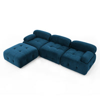 Thumbnail for Modular Sectional Sofa, Button Tufted Designed and DIY Combination,L Shaped Couch With Reversible Ottoman, Navy Velvet