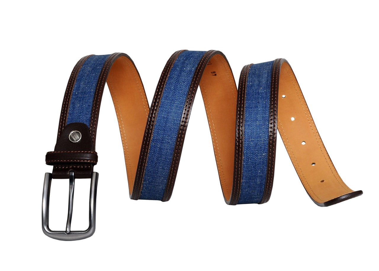 Jkel - Swindon Brown Blue Leather Men Belt -