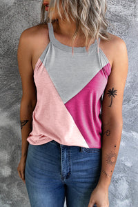 Thumbnail for Color Block Grecian Neck Tank - T - 2 COLORS -