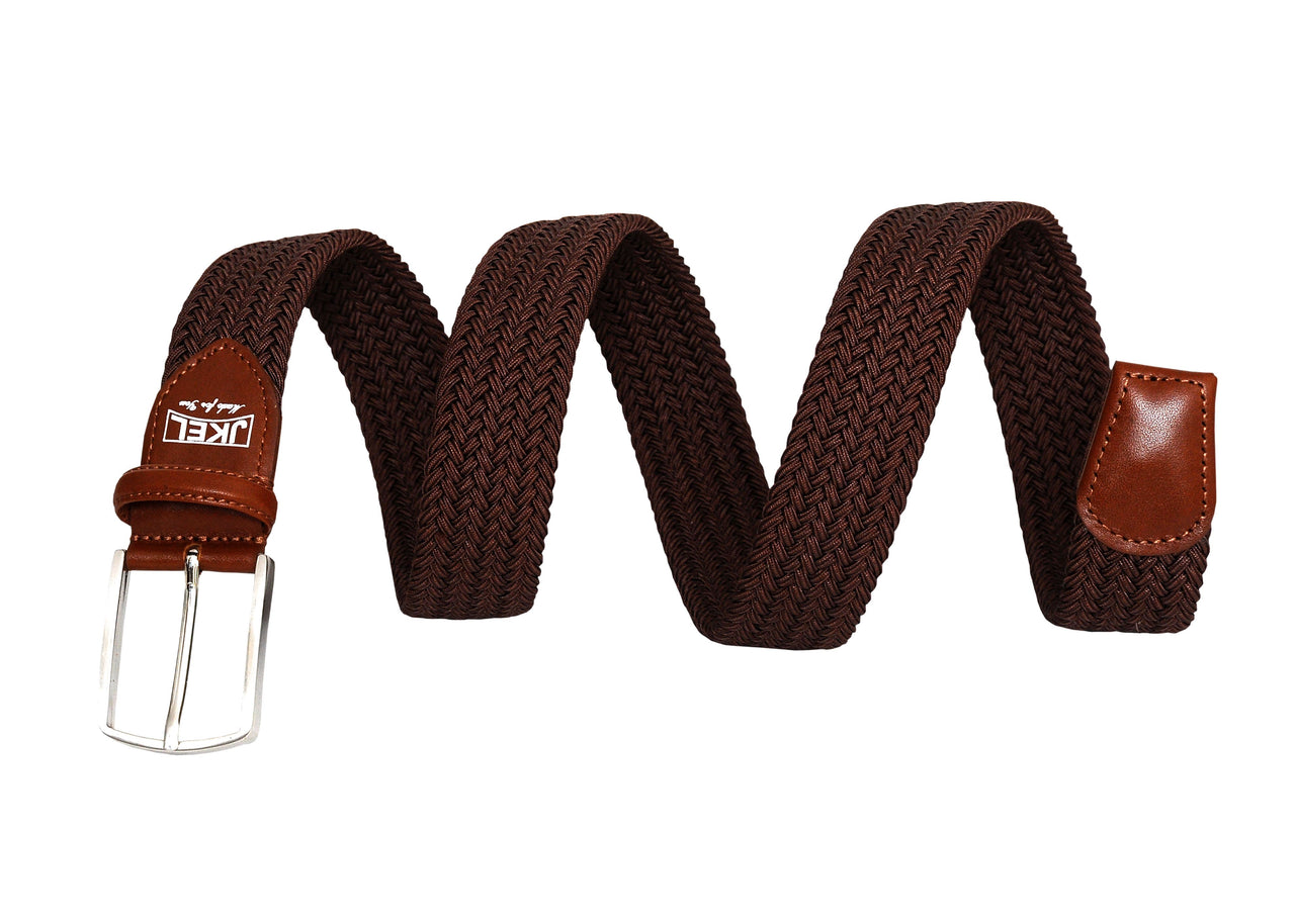 Jkel - Trafalgar Brown Plaited Men Stretch Belt -