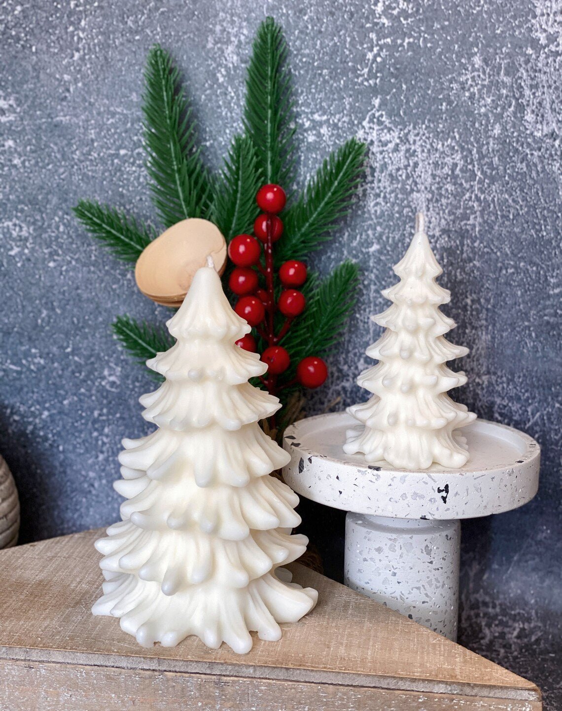 Christmas Tree Candles - Cedar Trees Holiday Decor - 4 STYLES - 4 FRAGRENCES -