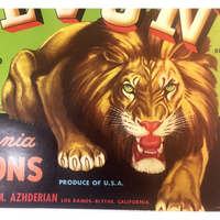 Thumbnail for Antique Vintage 1940s Levon 🦁 Crate Label, Los Banos - Blythe, CA, Beautiful!