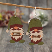 Thumbnail for Wooden Gnome Dangle Earrings - T - 1 COLOR -