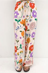 Thumbnail for Drawstring Printed Pants with Pockets - T - 1 COLOR -