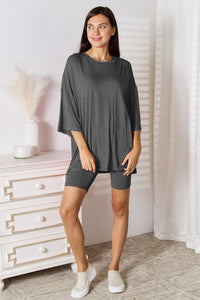 Thumbnail for Basic Bae Full Size Soft Rayon Three-Quarter Sleeve Top and Shorts Set - SIZES S THRU 3XL - 2 PCS. - T - 5 COLORS -