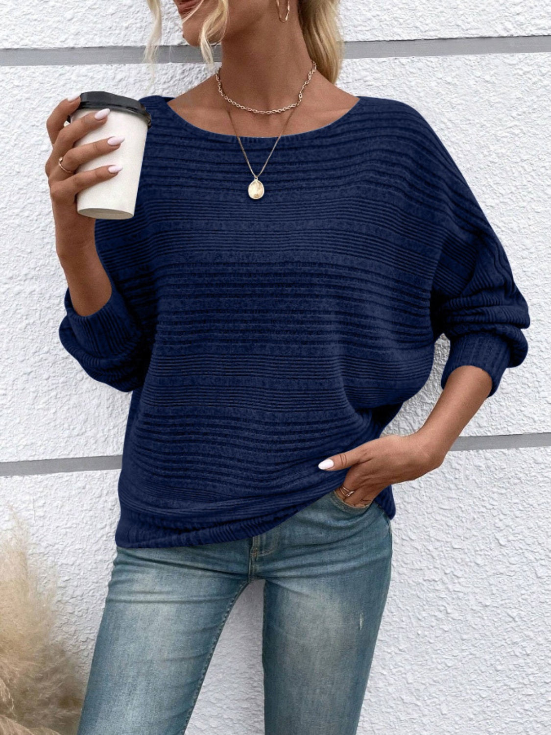 Round Neck Long Sleeve Top - T - 6 COLORS -